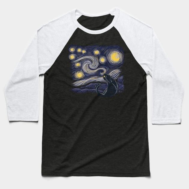 Starry Fury Baseball T-Shirt by xMorfina